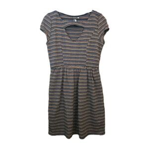 Trixxi Women Dress Large A-Line Short Sleeve Front Cut Out Preppy Primary Colors